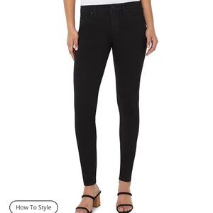 LIVERPOOL 6P Women's Black Skinny Stretchy Dress Jeans